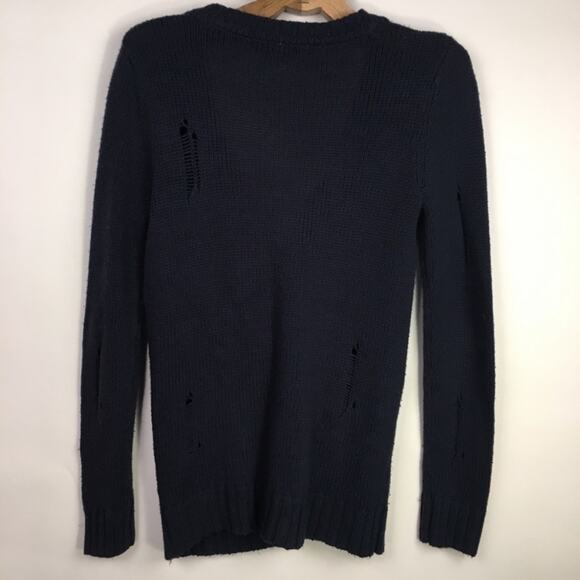 Distressed Navy Blue Cardigan Sz Small - Picture 6 of 10